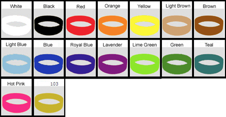 Custom Imprinted Silicone Bracelets Colors